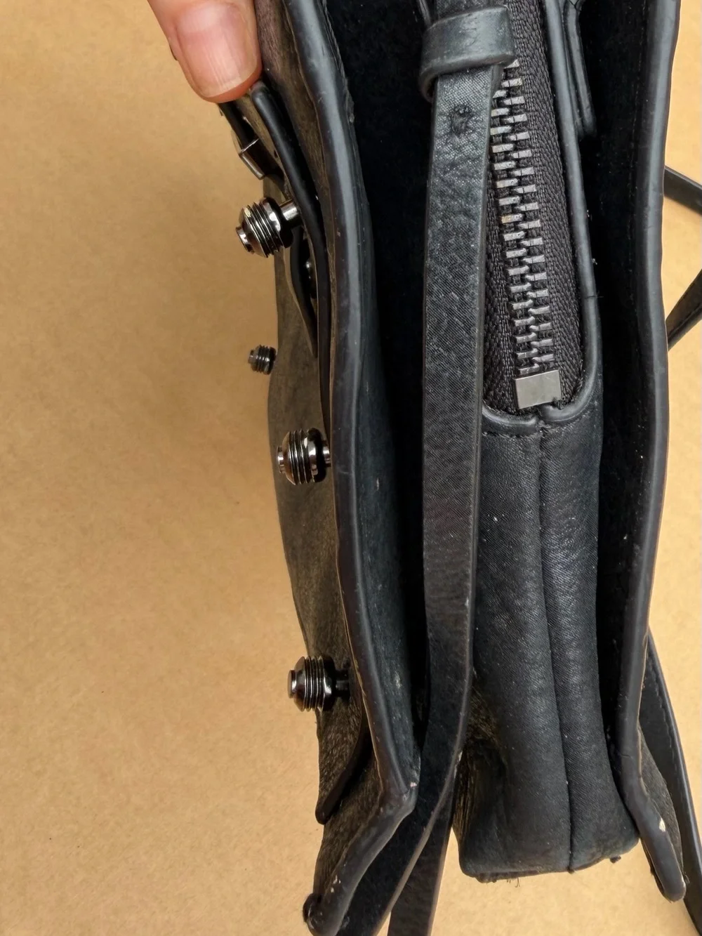 Botkier New York Black Leather Crossbody Bag Studded Y2K